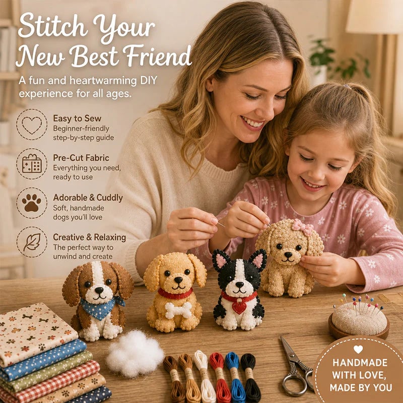 🧶Beginner-Friendly🐦DIY Fabric Animal Craft Kit – Creative Handmade Art (No scissors included)