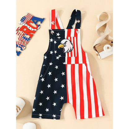 ⏰LAST DAY 50% OFF🔥Children's Patriotic Eagle & Flag Print Romper