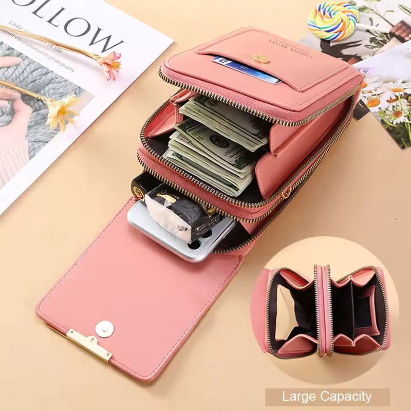 🔥LAST DAY 50% OFF - 👛📱 Dopamine Color Touchscreen Crossbody Phone Wallet