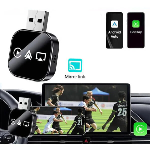 2026 Upgrade 3 in 1 Screen Mirror iOS & Android Phone, wired to wireless Carplay adapter
