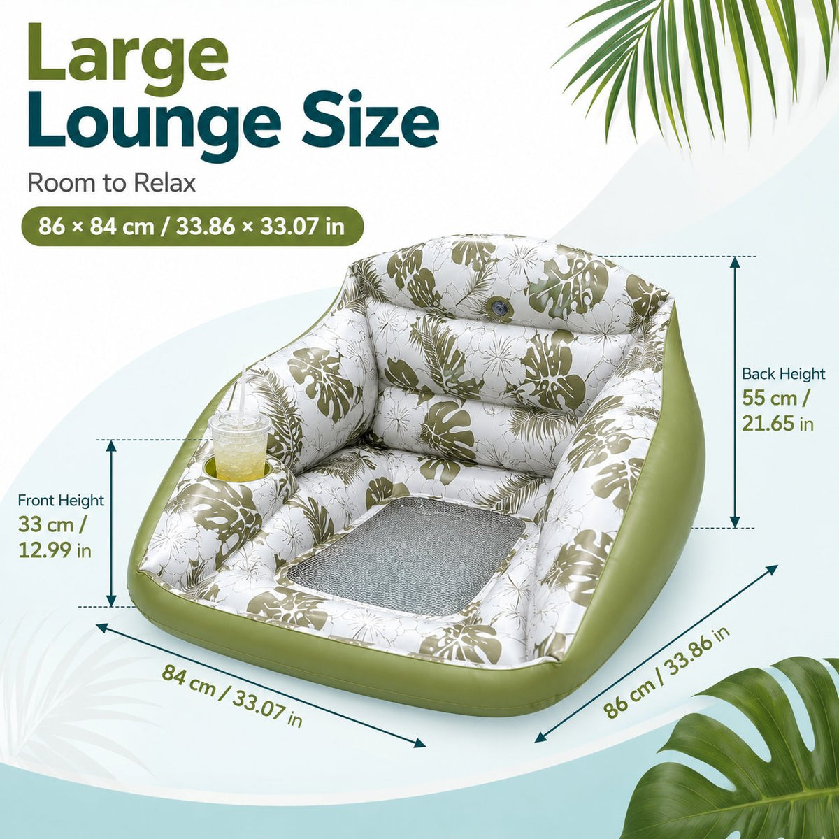 🛋️ 3-in-1 Inflatable Pool Lounge Chair（Includes Air Pump）