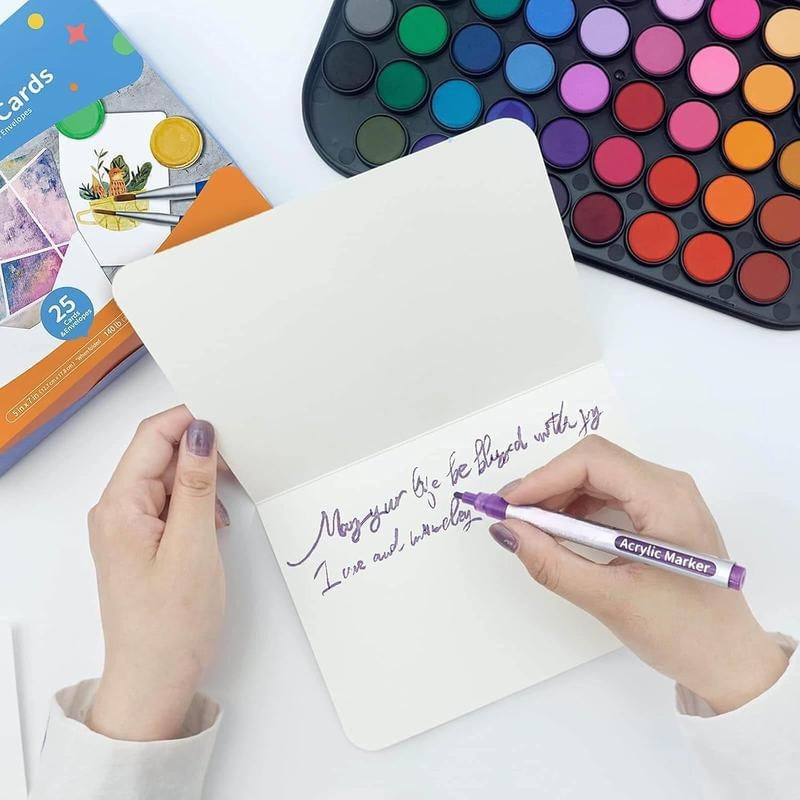 🔥LAST DAY 50% OFF - 🌈Blank Watercolor Cards and Envelopes