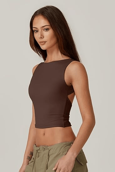 ⏰LAST DAY 50% OFF🔥Women's Sexy Open Back Sleeveless Crop Tank