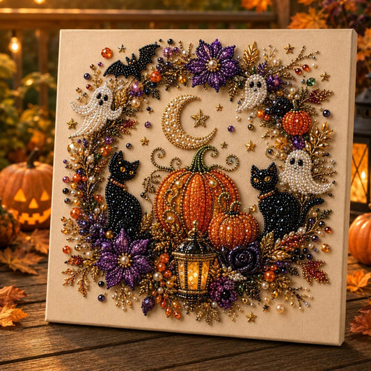  👻✨ Halloween Pearl Art DIY Kit – Turn Tiny Pearls into Spooky-Cute Magic