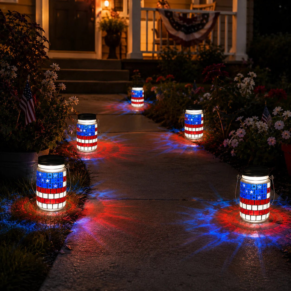 🔥Last Day 49% OFF - ✨4th of July Solar Patriotic Mason Jar Lantern