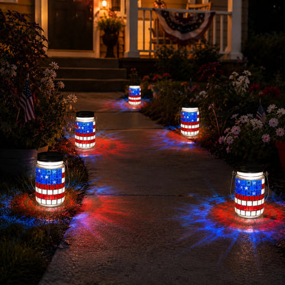 🔥Last Day 49% OFF - ✨4th of July Solar Patriotic Mason Jar Lantern