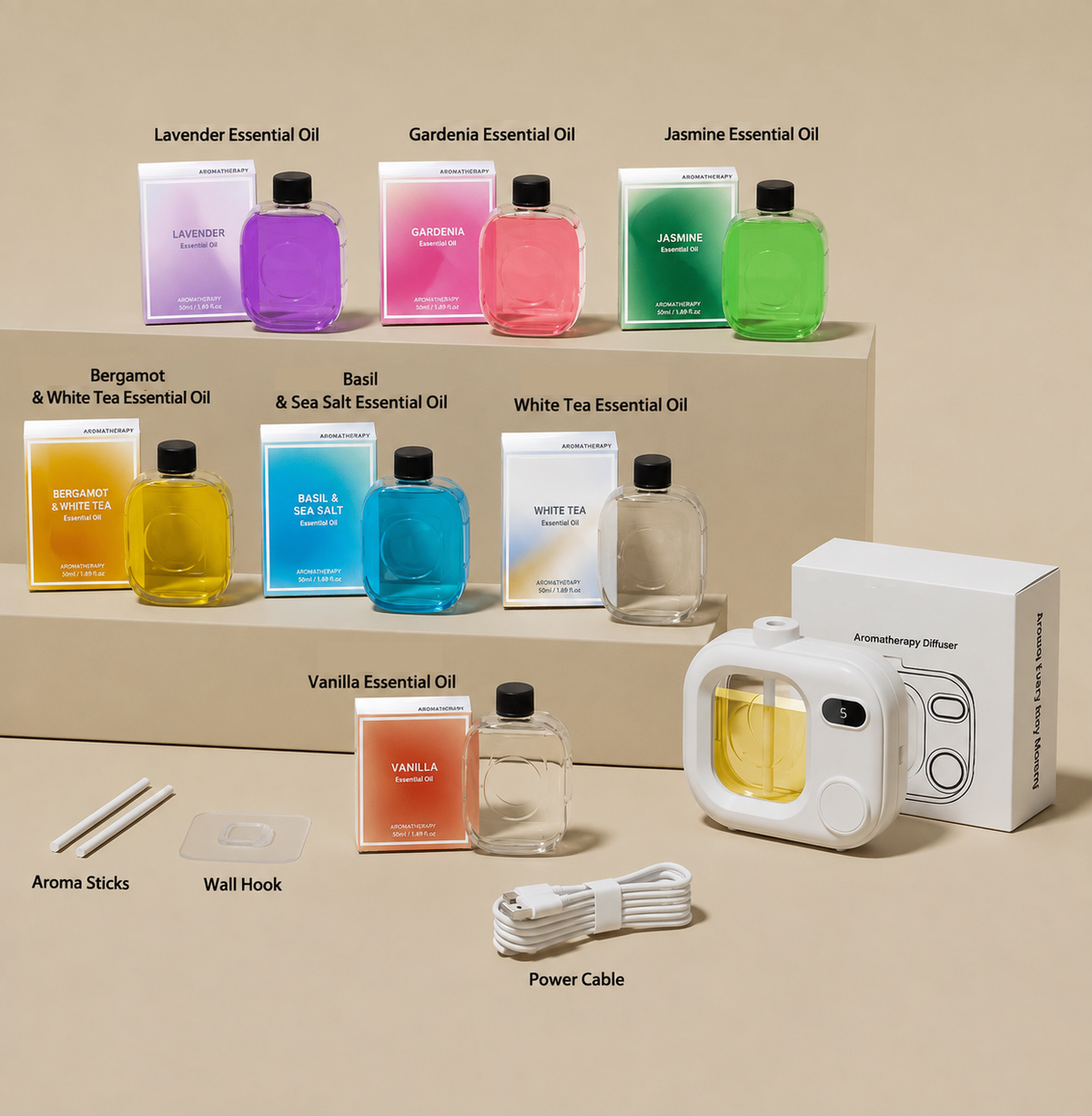 Smart LED Aroma Diffuser with Mist Control