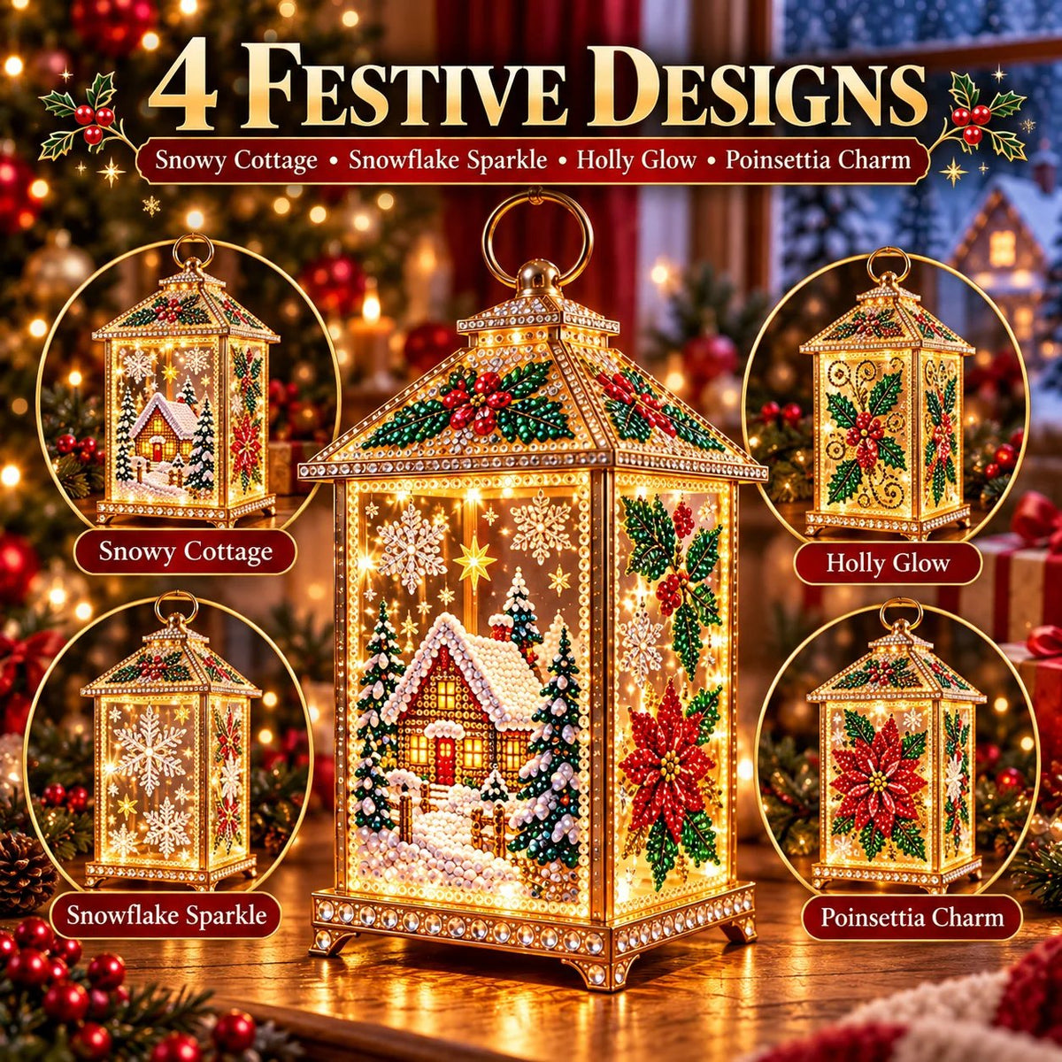 ✨ Christmas Glow™ — DIY Light-Up Diamond Art Lantern
