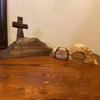 ✝️Handcrafted Wooden Cross & Empty Tomb Decoration ✨Daily Reminder of Resurrection Hope