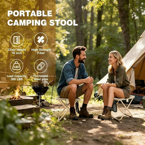 Outdoor Foldable Stool Backpack Portable Camping Chair Bag Crossbody Design