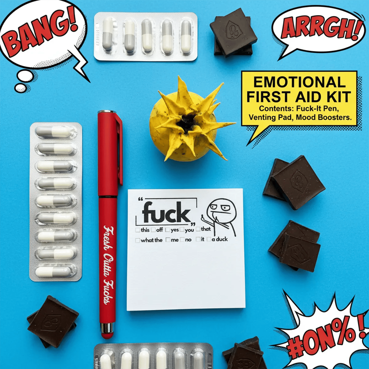 💥Last Day Promotion 50% OFF💝Mental Checkout Bundle | Fresh Outta Fucks Stress-Relief Ballpoint Pen + Rant Pad | Office Christmas Gift Exchange
