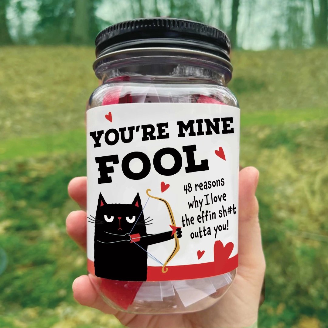 🏹❤️Funny Valentine Glass Jar Tell Them You Luv ’Em — With 48 Badass Quotes😻 🎁Ready to gift — no wrapping stress!