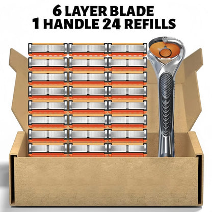 Cartivoe™ 6-Blade Razor Refill Kit for Men – Choose 24, 48 or Handle Bundle 🪒