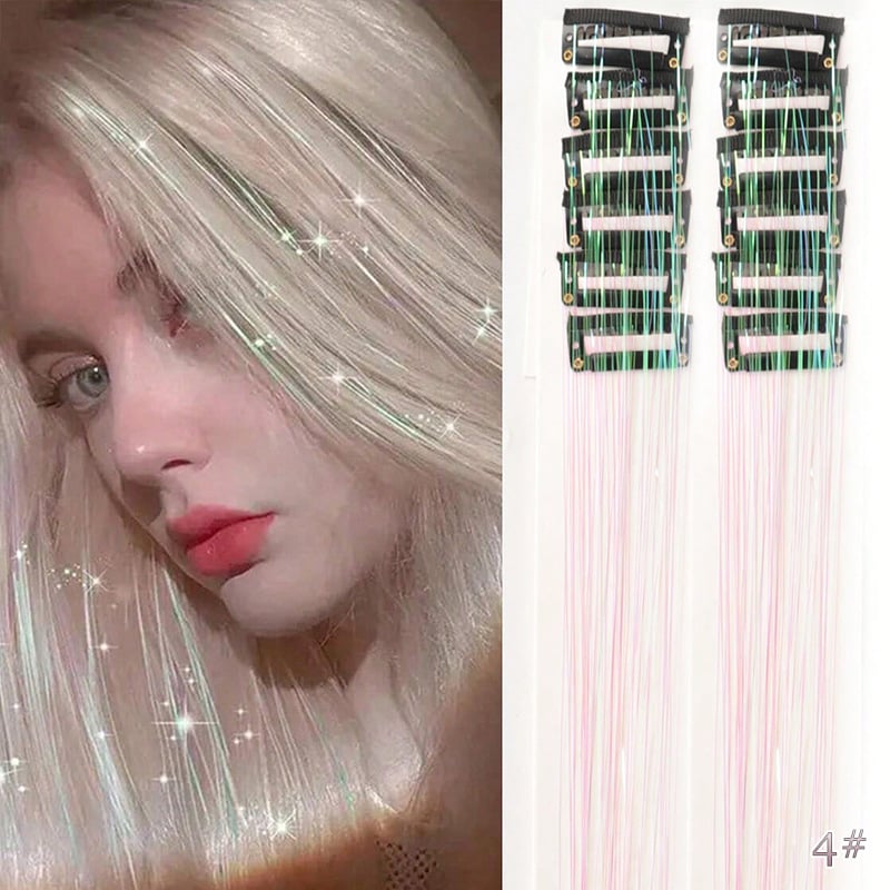 🔥Last Day 50% OFF✨Clip-in Tinsel Hair Extensions (A set of 12 pieces)