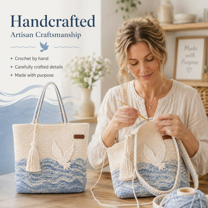 🔥Last Day 49% OFF - ✝️Handcrafted Faith-Inspired Dove Crochet Shoulder Bag