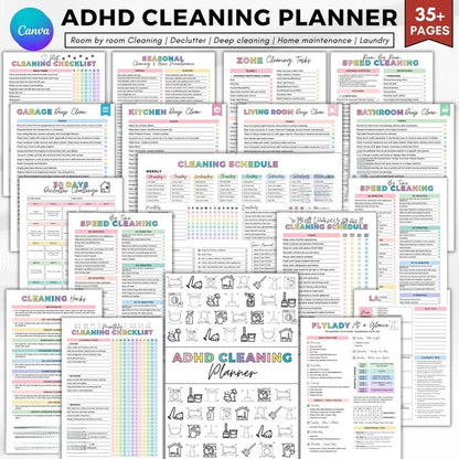 🔥LAST DAY 50% OFF📚ADHD cleaning planner bundle