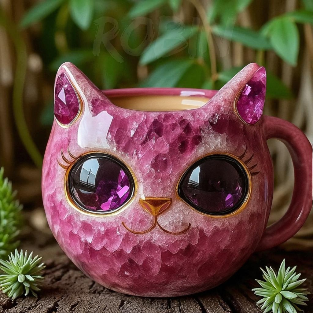 🔥Last Day 50% OFF💎🐱☕NEW Handmade Crystal Cat Face Mugs – Limited Edition