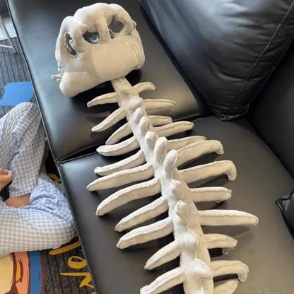 Dinosaur Skeleton Costume — Movable Jaw & Plush Tail (Ages 3-10)
