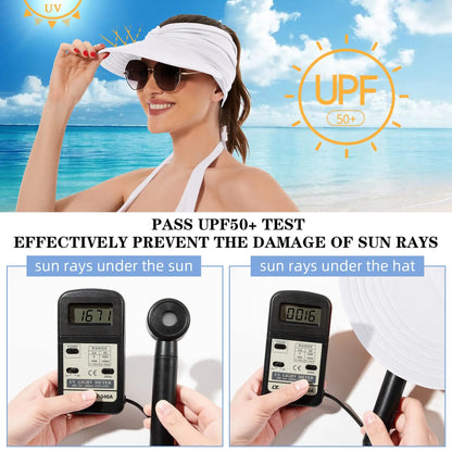 UPF 50+ Sun Visor Ponytail Hat