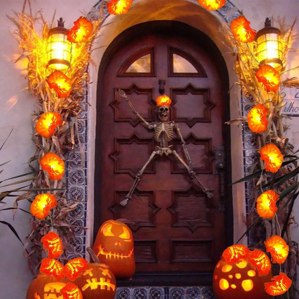 🔥Last Day 49% OFF -🏵️💀 Mexican Marigold Flower String Lights | 💕Death is not the end of life, forgetting is