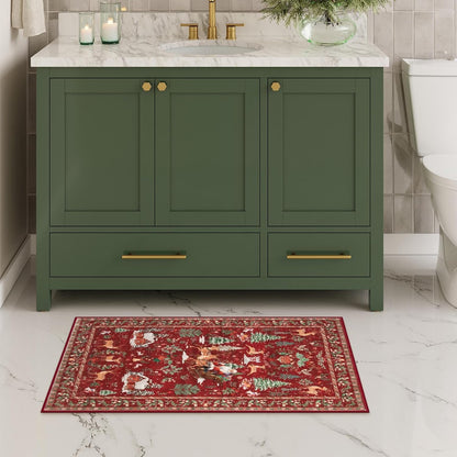 🔥LAST DAY 49% OFF🦌🎄🎅⚡Christmas Deer Santa Long Rug