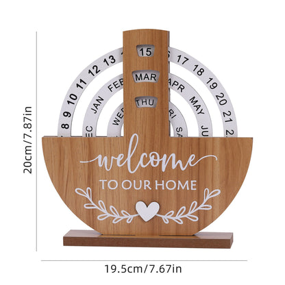 🔥LAST DAY 50% OFF - New Year Wooden Creative Manual Rotating Calendar