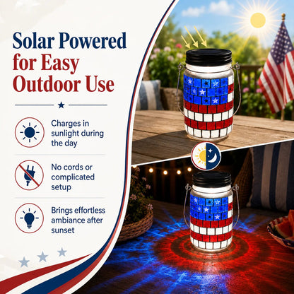 🔥Last Day 49% OFF - ✨4th of July Solar Patriotic Mason Jar Lantern