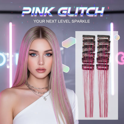 🔥Last Day 50% OFF✨Clip-in Tinsel Hair Extensions (A set of 12 pieces)