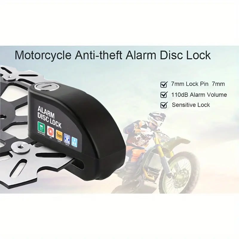 🛡️ Heavy-Duty Security: 110dB Intelligent Alarm Disc Lock