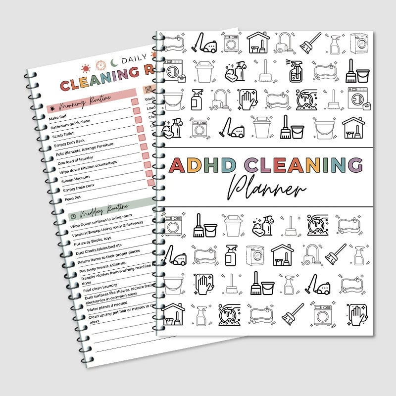 🔥LAST DAY 50% OFF📚ADHD cleaning planner bundle