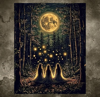 🔥Last Day 50% OFF - 🔮Witches Halloween Wall Art DarkGothic Decor for Home Library