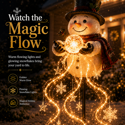 ⛄49% OFF⛄ Snowman Magic Fountain-Flowing Snowflake LED Christmas Garden Light❄️
