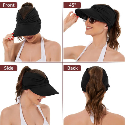 UPF 50+ Sun Visor Ponytail Hat