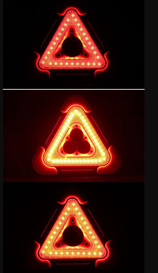🔥2 in 1 Solar powered triangle roadside warning light