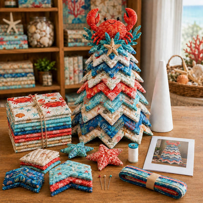 🌊 Ocean Dream Layered Fabric Art Kit – Create Your Own Coastal Decor