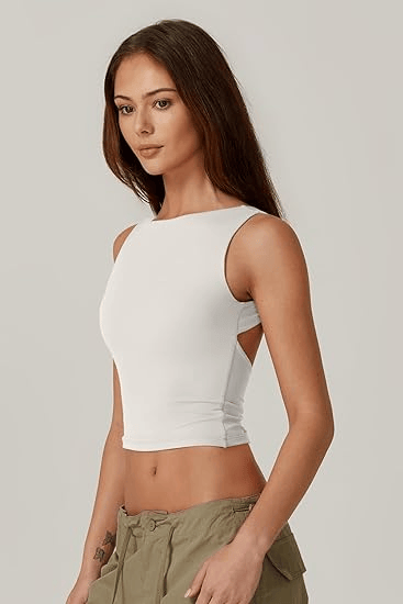 ⏰LAST DAY 50% OFF🔥Women's Sexy Open Back Sleeveless Crop Tank