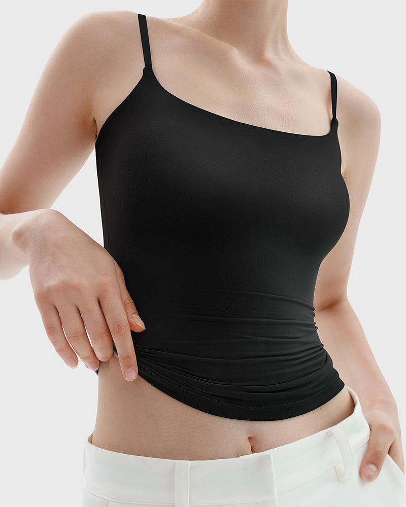 Minimalist Slim Tank Top – Square Neck & Adjustable Straps