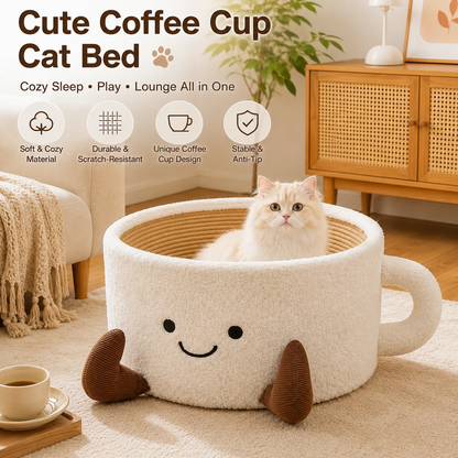 🐾Cute Coffee Mug Shaped Pet Bed For Dogs & Cats