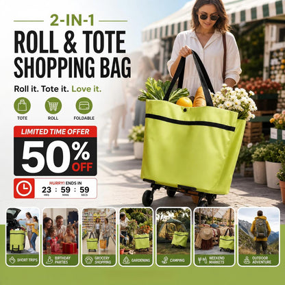 🏆Last Day Promotion 50% OFF!!💞Foldable 2-in-1 Shopping Bag