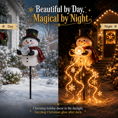 ⛄49% OFF⛄ Snowman Magic Fountain-Flowing Snowflake LED Christmas Garden Light❄️