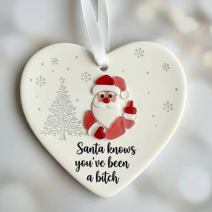 🎅"Santa Claus Middle Finger" Christmas heart-shaped gift🌊✨Shaped by Nature & Crafted by Hand💝