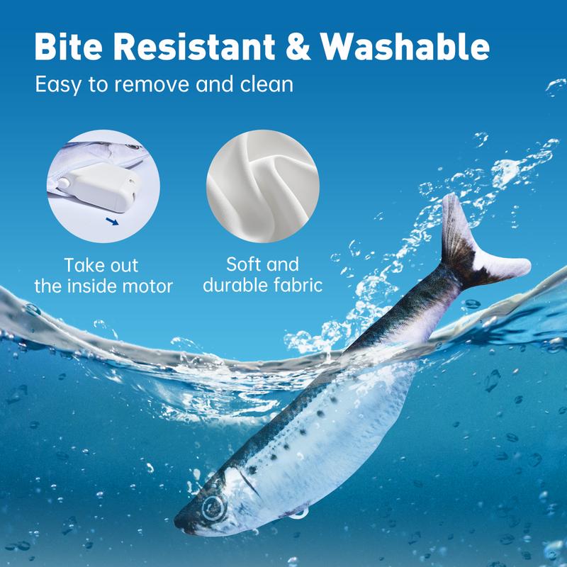 3 Pack Bitesized Realistic Flopping Fish Cat Toys, Interactive Cat toys