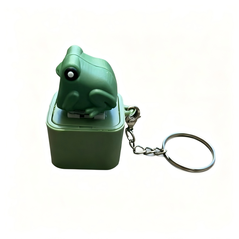 Sound & Light Frog Button Keychain Fun Stress‑Relief Electronic Pendant