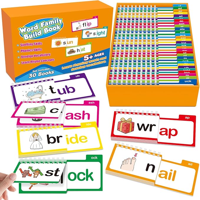 🔥Last Day 50% OFF - 🔤30 Read and Rhyme Flip Books📚(Fun Phonics Learning Set for Kids)