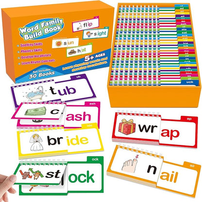 🔥Last Day 50% OFF - 🔤30 Read and Rhyme Flip Books📚(Fun Phonics Learning Set for Kids)