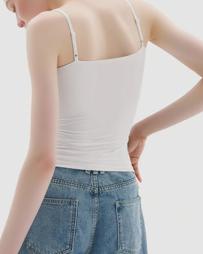 Minimalist Slim Tank Top – Square Neck & Adjustable Straps