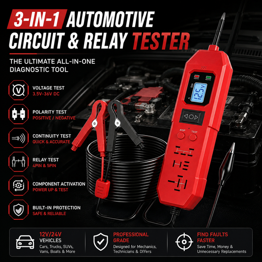 🔧 3-in-1 Automotive Power Circuit Probe & Relay Tester – 12V/24V Electrical Diagnostic Tool🚚