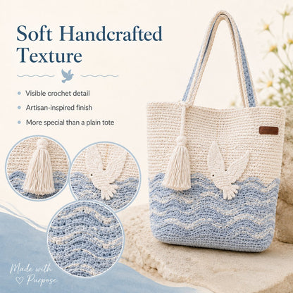 🔥Last Day 49% OFF - ✝️Handcrafted Faith-Inspired Dove Crochet Shoulder Bag