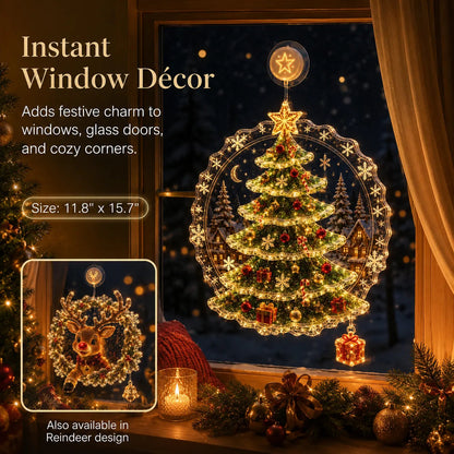 🏅 2026 Best Seller ✨🎄Lighted Christmas Window Decoration with Suction Cup | Warm LED Window Light with Double-Layer Design & Multiple Festive Styles ✨
