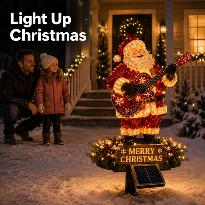 🔥49% Off Last Day Solar-Powered Light-Up Guitar Santa Christmas Yard Decoration